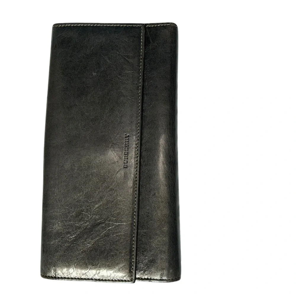 Burberry London leather checkbook wallet